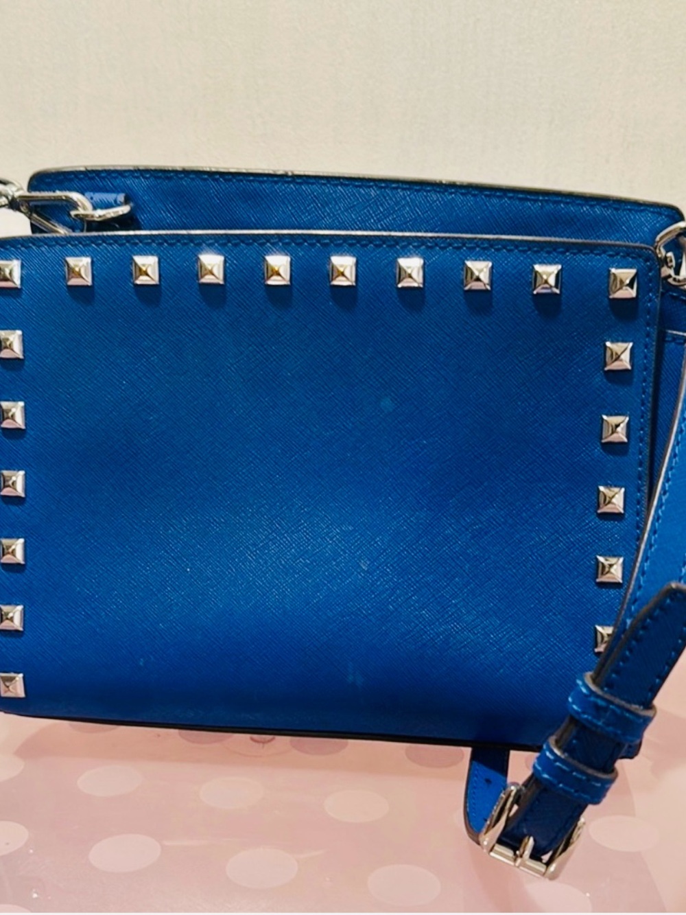 Michael Kors Royal Blue Studded Crossbody Bag - Picture 4 of 7